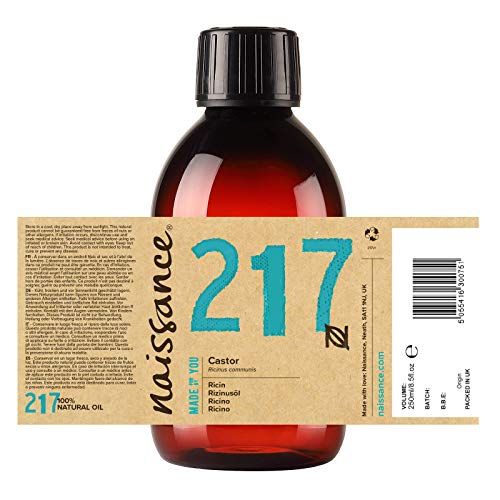 Naissance Aceite de Ricino Puro Prensado en Frio (No. 217) 250ml - Hidratante Nutritivo Natural Pelo Piel Uñas Cejas Pestañas Ojos - Ideal Para Masaje Corporal Facial Crecimiento Barba - Vegano