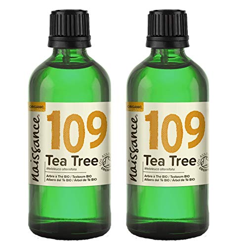 Naissance Aceite Esencial Árbol de Té Puro BIO (No. 109) 2 x 100ml - Certificado Ecológico Natural Orgánico, Ideal Para Acné, Cuero Cabelludo, Uñas – Reduce Enrojecimiento Uniformiza Tono Piel