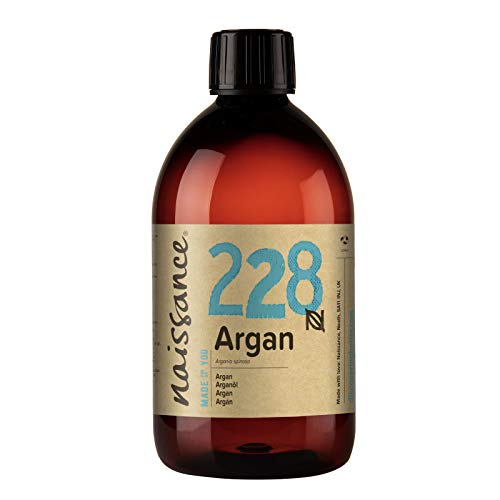 Naissance Aceite Vegetal de Argán de Marruecos n. º 228 – 500ml - Puro, natural, vegano, sin hexano y no OGM - Hidratación natural para el rostro, el cabello, la barba y las cutículas.