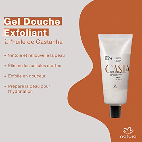 NATURA - GEL DUCHA EXFOLIANTE CASTANHA - EKOS - 200 ML