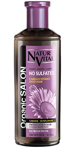 NaturVital Champú Organic Salon Sin Sulfatos Protección Color - 300 Ml, Negro