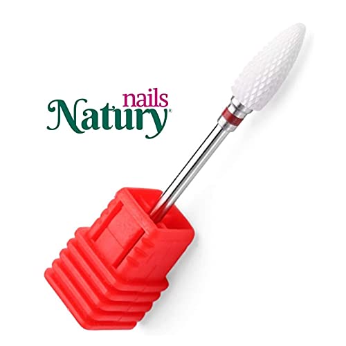 Natury Nails Fresa de Cerámica para Torno de uñas. Manicura, Pedicura, Esmaltes, Uñas Acrílicas y Uñas de Gel. Lima para Torno Roja Grano Fino