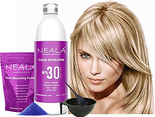 NEALA oxidante 30 vol 9% enriquecida y perfumada - Crema oxigenada, emulsión activadora de tinte y decoloración para el cabello, 1 litro