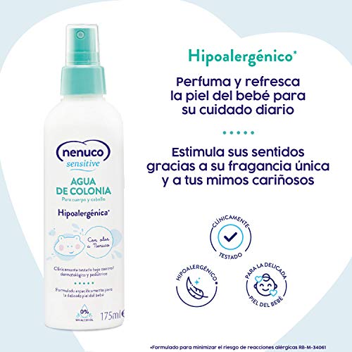 Nenuco Sensitive Pack Gama Hipoalergénica - Agua de Colonia 175ml + Gel de Baño 400ml + Loción Hidratante 400ml + Crema Pañal 100ml