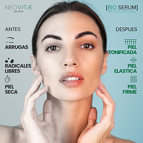 Neovitae - Suero Facial Bio 100% Puro Ácido Hialurónico con Vitamina C - Orgánico, Alta Concentración - Suero antiarrugas de efecto inmediato para Rostro, Cuello y Contorno de Ojos - 30ml