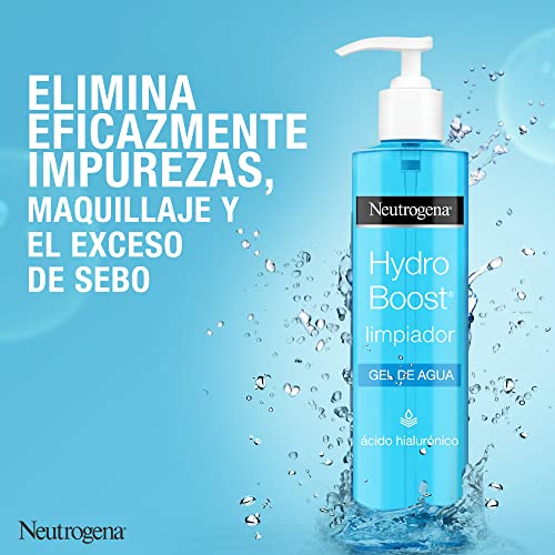 Neutrogena Hydro Boost Gel de Agua Limpiador Facial con Ácido Hialurónico, Pack de 3 Unidades x 200 ml