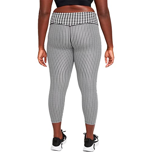 NIKE One Dry Fit Iconclash Pr Mr Leggings, White/Black/Chile Red, XS para Mujer