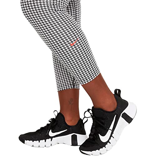 NIKE One Dry Fit Iconclash Pr Mr Leggings, White/Black/Chile Red, XS para Mujer