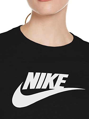 NIKE W NSW tee Essntl LS Icon Ftra Camiseta de Manga Larga, Mujer, Black/White, L