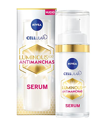 NIVEA Cellular LUMINOUS 630 Antimanchas Sérum Tratamiento Avanzado (1 x 30 ml), sérum facial con ácido hialurónico, sérum despigmentante para una piel más lisa y uniforme