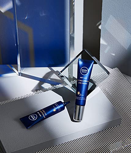 NIVEA MEN Contorno de Ojos Antiedad con Ácido Hialurónico (1 x 15 ml), crema antiarrugas que reafirma la piel, crema de hombre para una piel de aspecto más joven