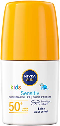NIVEA SUN Kids Sensitiv protección solar en barra 2 unidades (2 x 50 ml), crema solar con SPF 50+, práctica loción solar para la piel sensible de los niños