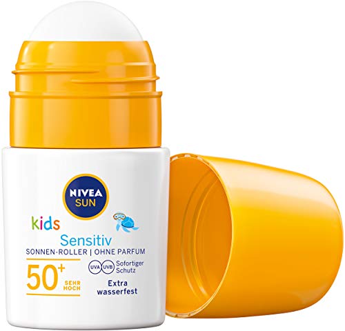 NIVEA SUN Kids Sensitiv protección solar en barra 2 unidades (2 x 50 ml), crema solar con SPF 50+, práctica loción solar para la piel sensible de los niños