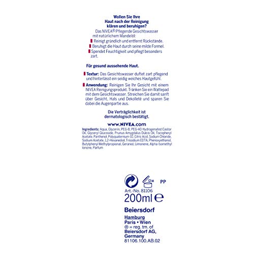 Nivea - Tónico facial nutritivo, (200 ml)