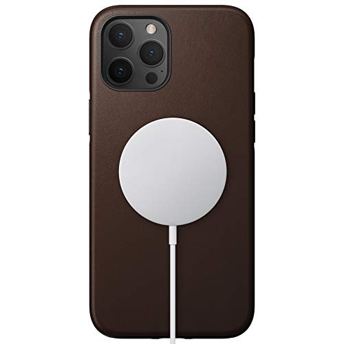 Nomad Rugged Phone Case for iPhone 12 Pro MAX - MagSafe Compatible, 10ft. Drop Protection, Horween Leather - Rustic Brown