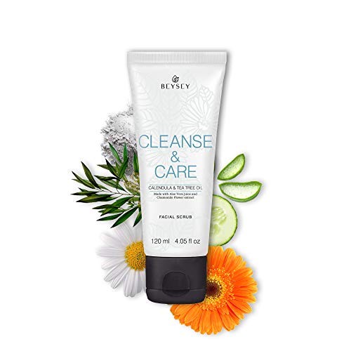 ¡NUEVO! Limpiador Facial Exfoliante/Scrub/Peeling con Perlas de SÍLICE + Aloe Vera, Árbol de Té, Calendula y Manzanilla - CLEANSE&CARE Beysey 120ml