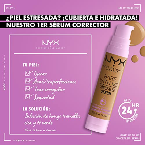 NYX Professional Makeup Bare With Me Serum Corrector, Natural, Cobertura Media, Medium, 9,6ml