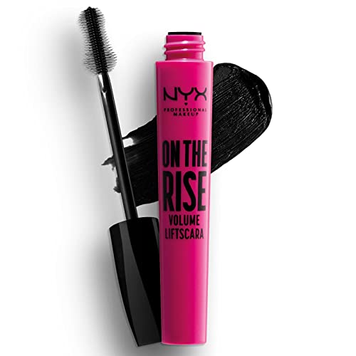 NYX Professional Makeup Máscara de pestañas On The Rise Volume Liftscara, Volumen instantáneo, Aplicador de elastómero, 10 ml, Color: Negro Mate