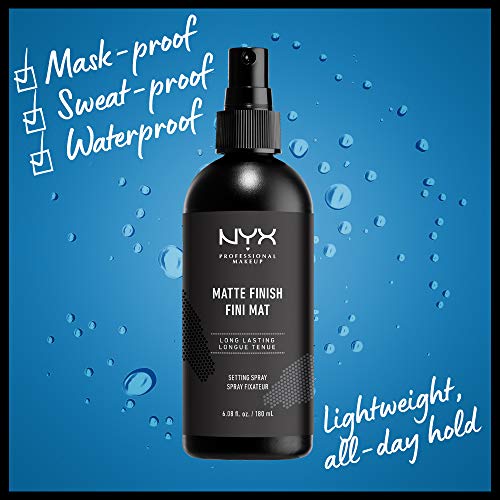 NYX Professional Makeup Spray fijador Makeup Setting Spray, Larga duración, Fórmula vegana, Acabado mate, Formato Maxi 180 ml