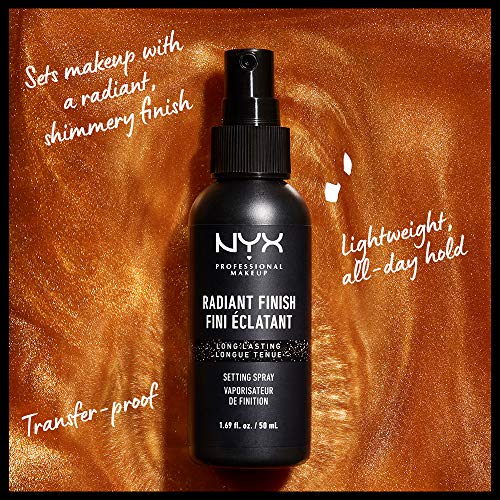 NYX Professional Makeup Spray fijador Makeup Setting Spray, Larga duración, Ligero, Fórmula vegana, Acabado radiante, 50 ml