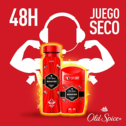 Old Spice Booster Antitranspirante Y Desodorante En Barra para Hombres 3 x 50 ml (Total 150 ml)