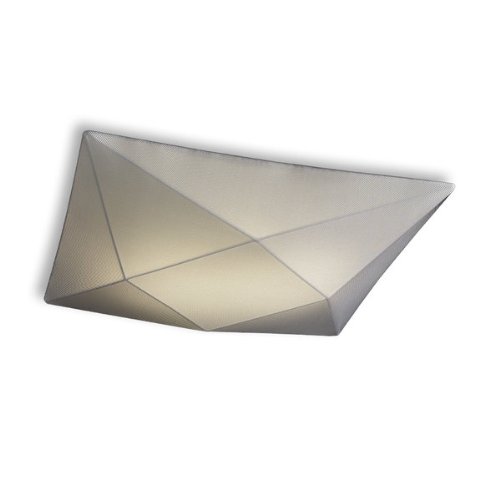 Olé by Fm Iluminación - Lámpara de techo plafón Polaris 58x58 con estructura metálica y tela elástica, color Titanio