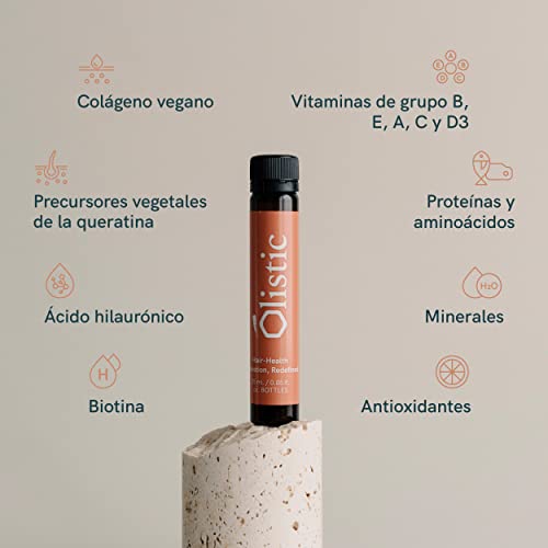 Olistic for WOMEN - 28 Ampollas de Tratamiento Anticaída Cabello para Mujer - Fortalece las Fibras Capilares y ayuda a prevenir la Caída de Pelo - 100% Natural, Vegano, Sin gluten y GMO Free