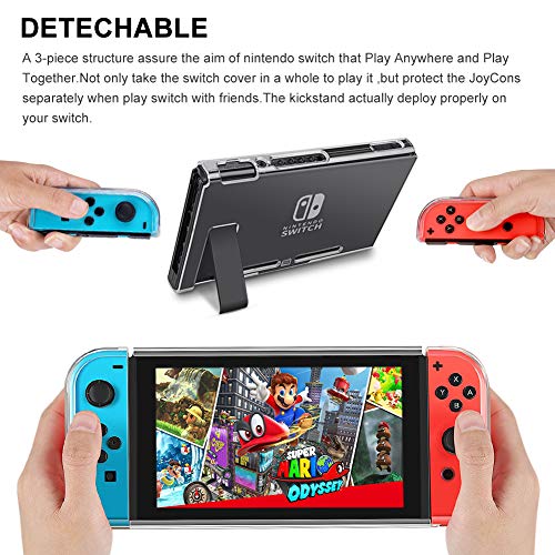 Onedream Funda Compatible para Nintendo Switch - Transparente TPU Premium Tecnología de Absorción de Golpes Carcasa Protector Accesorios