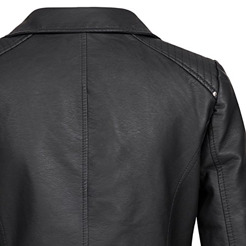 Only ONLGEMMA Faux Leather Biker OTW Noos Chaqueta, Negro (Black Black), 38 para Mujer