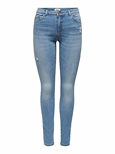 Only Onlwauw Life Mid SK DEST Bj759 Noos Jeans, Denim Light Medium Blue Denim, S para Mujer