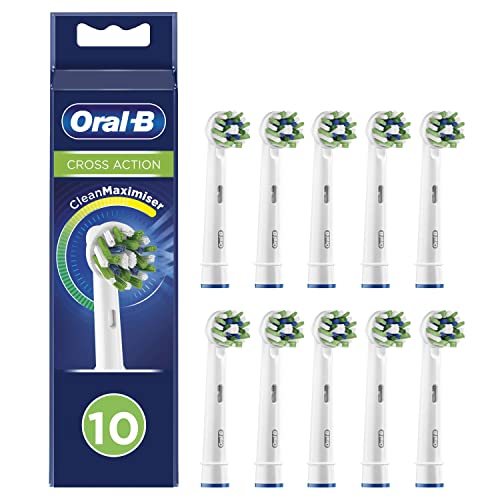 Oral-B CrossAction Recambios Cepillo de Dientes Eléctrico, Pack de 10 Cabezales, Envase Reciclable, Apto para Tamaño Del Buzón