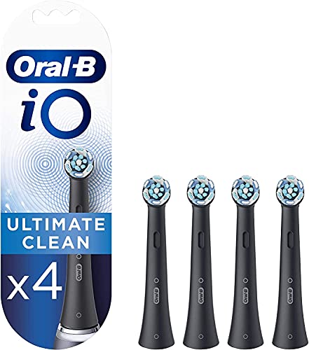 Oral-B iO 9n Cepillo De Dientes Eléctrico, 1 Mango Negro Recargable Con Tecnología Magnética De Braun, 1 Cabezal, 1 Estuche Viaje Premium + Pack de 2 Cabezales De Recambio Originales iO Ultimate Clean