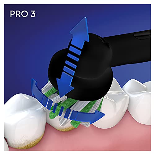 Oral-B PRO 3 Cepillo de Dientes Eléctrico con Mango Recargable y Sensor de Presión, Tecnología Braun y 1 Cabezal de Recambio, 3000 - Negro