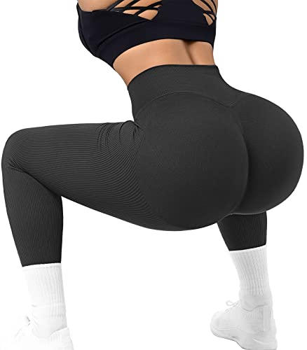 OUDOTA Mallas deportivas para mujer, cintura alta, deportivas, ajustadas, para yoga, con control de abdomen, opacas, para correr, fitness, correr, ciclismo, #3 Negro, M