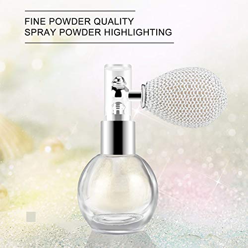 Ownest Highlighter Powder Spray, spray brillante brillante brillo polvo maquillaje spray spray para cara cuerpo cosmético blanco perla