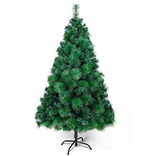 OZAVO Árbol de Navidad Artificial de Picea(Verde,120cm,300 Ramas),Decoración Navideña,Flocado con Copos de Nieve,Maxi-Relleno PVC Abeto,Soporte Metálico