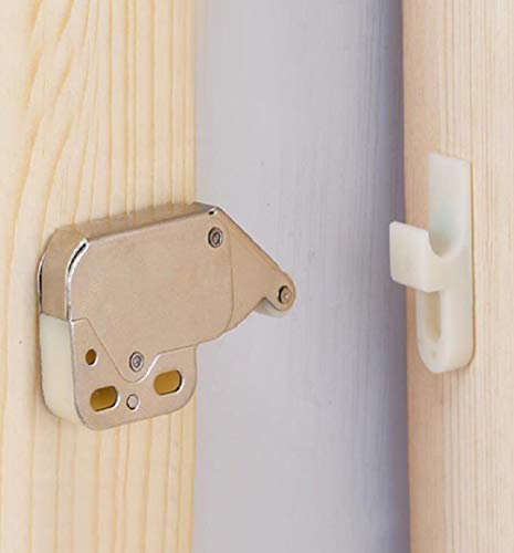 Pack Paquete de 4） Sistema automático de resorte Spring Push-In Touch Touch Lock Mini Tip Latch Gabinete Puerta Muebles Cerradura de seguridad