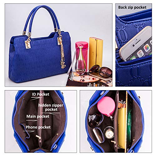 Pahajim Conjunto de 4 Bolsos, Bolso de Cuero Suave de La PU, Bolso de Hombro, Bolso de Compras de Las Mujeres, Incluyendo la Bolsa de Hombro, Bolso, Cartera y Titular de la Tarjeta