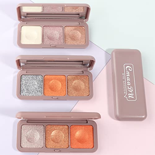 Paleta De Sombras De Ojos Profesionales, Paleta de sombras de ojos, 3 colores sombra de ojos Powder Make Up Waterproof Matte and Shimmers Paleta de sombras de ojos altamente pigmentadas (01)