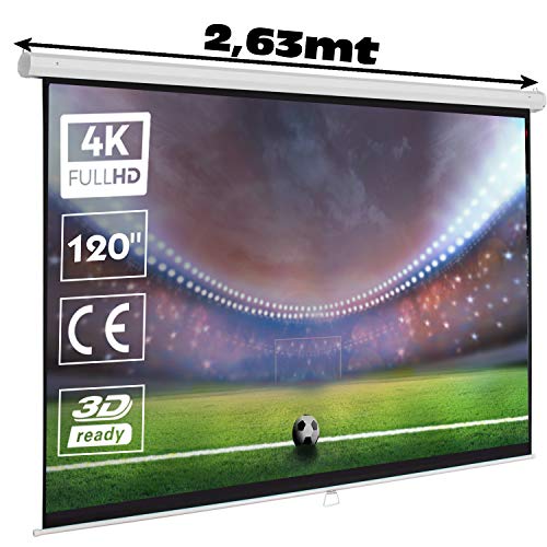 Pantalla de proyeccion Manual de 120" ( 2,44 x 1,83 Metros )