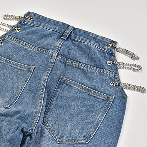 Pantalones Vaqueros Sexis de Cintura Alta para Primavera/Verano, Pantalones Rectos de Cadena Lavada para Mujer, Moda Femenina cómoda Que combina con Todo L