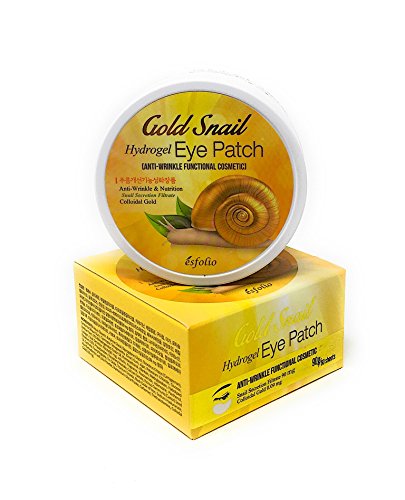 Parche de hidrogel de caracol dorado antiarrugas y nutrición por Esfolio (60 piezas)