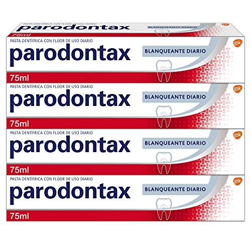 Parodontax, Pasta de Dientes, Ayuda a Prevenir y Detener el Sangrado de Encías, Blanqueante Diario, Pack de 4 x 75 ml