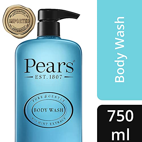 Pears Pure & Gentle Gel de Ducha 750ml | Extracto de Menta | Gel de Ducha Refrescante y Calmante con Menta y Mentol