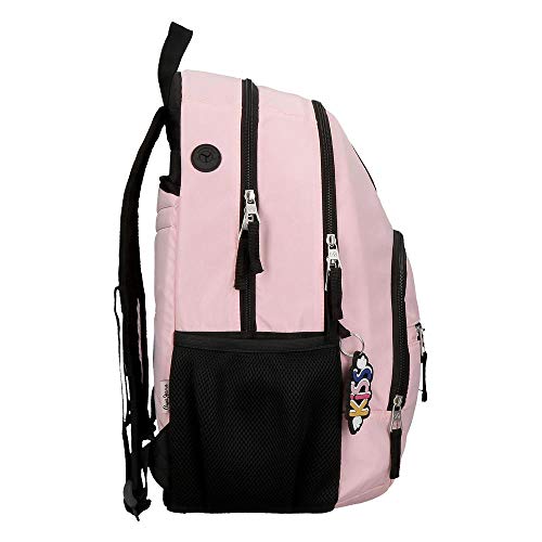 Pepe Jeans Forever Mochila Doble Cremallera Adaptable Rosa 32x44x22 cms Poliéster 30,98 L