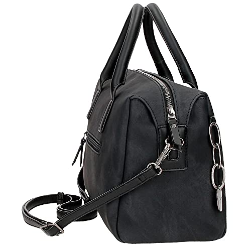 Pepe Jeans Jina Bolso Bowling Negro 31x19x15 cms Piel sintética