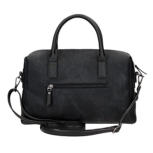 Pepe Jeans Jina Bolso Bowling Negro 31x19x15 cms Piel sintética