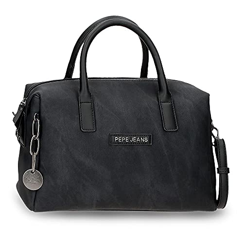 Pepe Jeans Jina Bolso Bowling Negro 31x19x15 cms Piel sintética