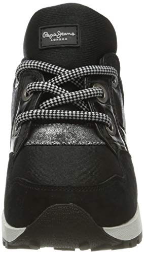 Pepe Jeans London Dean Shion, Zapatillas Mujer, 999black, 36 EU