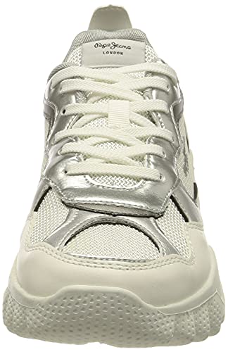 Pepe Jeans London Eccles Galaxy, Zapatillas Deportivas para Mujer, 934SILVER, 36 EU